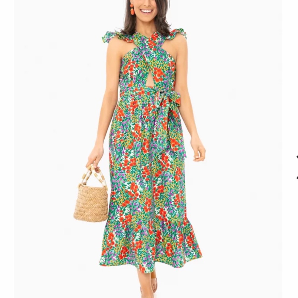 Banjanan Cecil Garden Poppy print Dress - Small